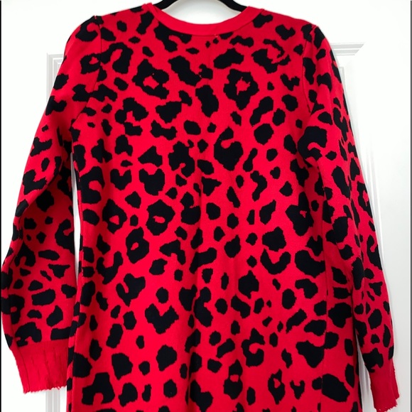 Long Red Leopard Cardigan - Picture 12 of 13